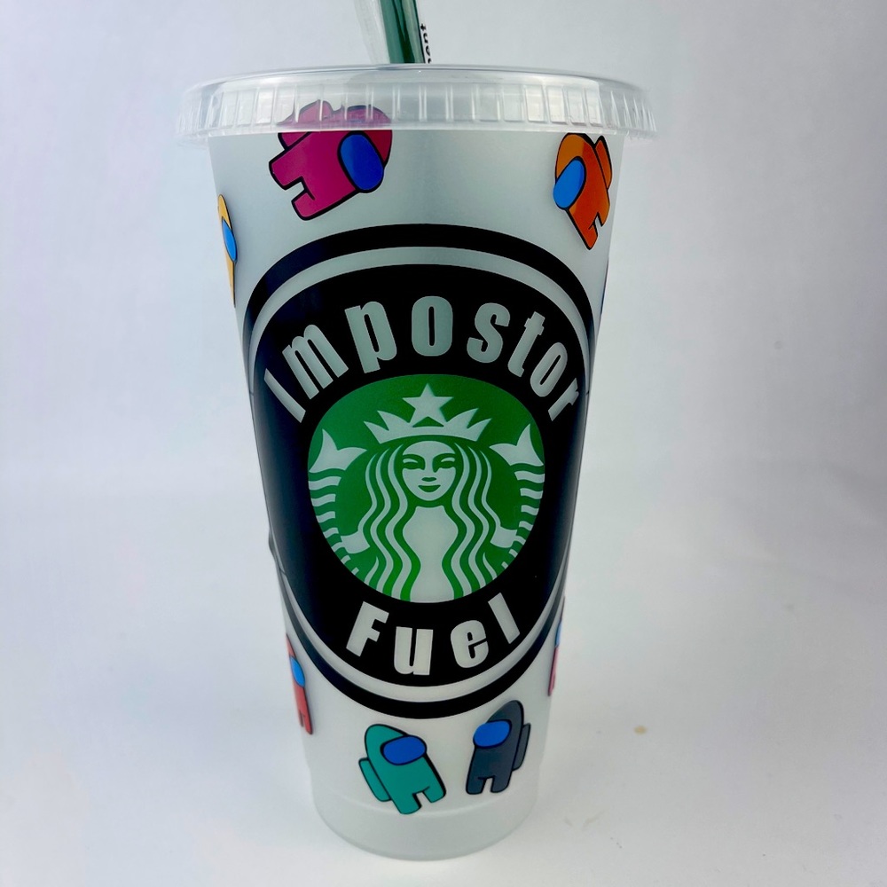 Custom AMONG US Starbucks cold drink Tumbler 24oz